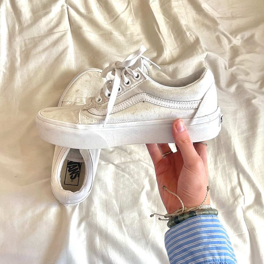 white platform old skool vans